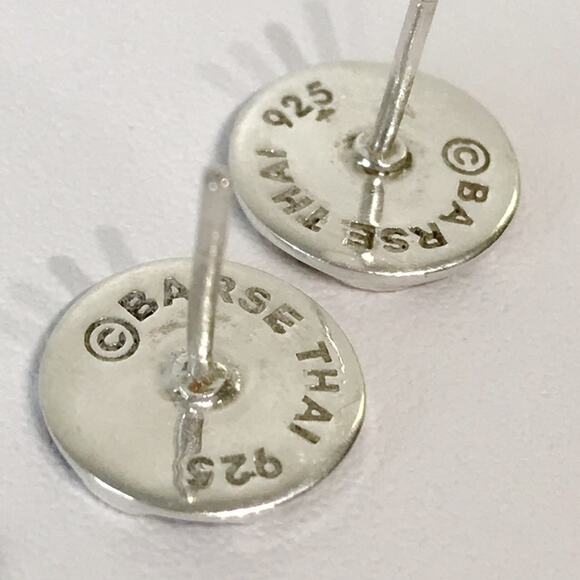 Barse 925 Sterling Silver Dainty Abstract 60s Swirl Flower Stud Post Earrings - Picture 2 of 8